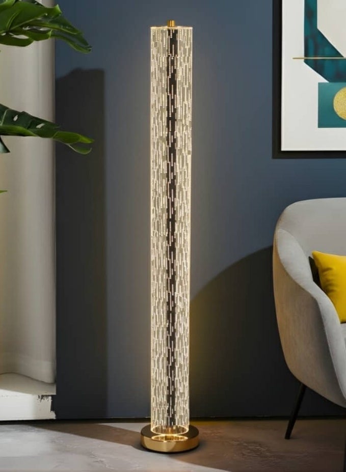 ACCEPT LED Acrylic Floor Lamp with Gold Base Electric Operated with 3 Colors Switch for Lighting White, Warm White and Natural white - Image 1